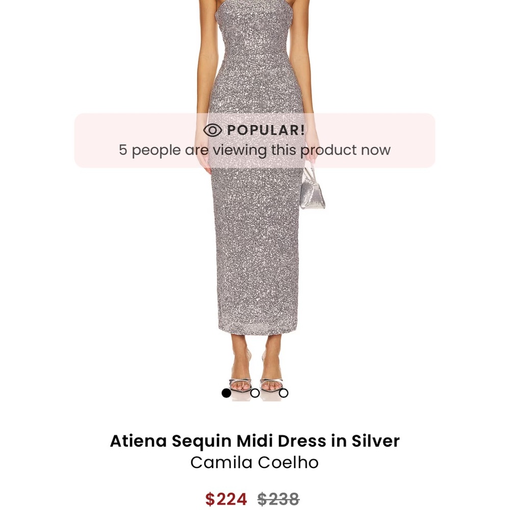 Camila Coelho maxi sequin dress silver